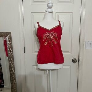 Tommy Hilfiger Red Camisole with Gold Embellishments